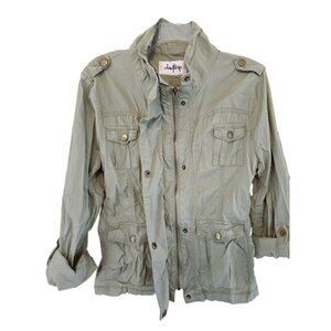 Daytrip Military Style Cargo Jacket Women's Large Lightweight Army Green Pockets